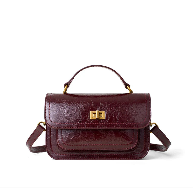 Women's Genuine Cow Leather Shoulder Bags Ladies Fashion Versatile Designer Luxury Crossbody Bag Female Retro Handbags for lady