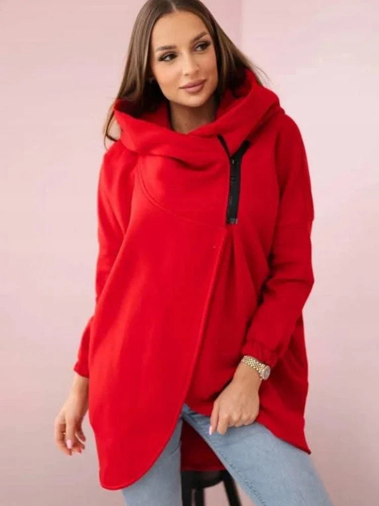 2025 Autumn and Winter Fashion New Women's Sports Loose Velvet Hoodie Zipper Long Sleeve Warm and Cold Proof Hoodie Coat