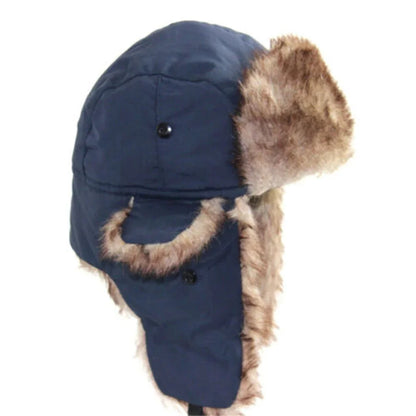 Warm Russian Aviator Trapper Cap with Earflap Outdoor Winter Knit Hat Unisex Stylish Cold Weather Headwear