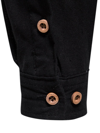 Spring and Autumn Outdoor Activities Fashion Stand collar Long sleeved Pure Cotton Shirt, Casual Fashion Design