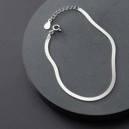 Classic 925 Sterling Silver Charm Braceket or Anklet for Women Adjustable Snake Bone Chain Fine Jewelry 2020 Design