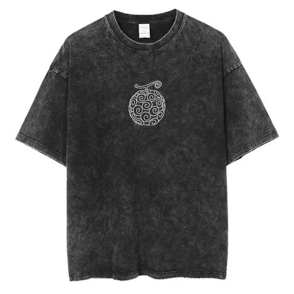 Unisex Oversized Anime Washed T-shirt Men One Piece Streetwear Women Short Sleeved Graphic Tee Summer Harajuku Casual Top HipHop