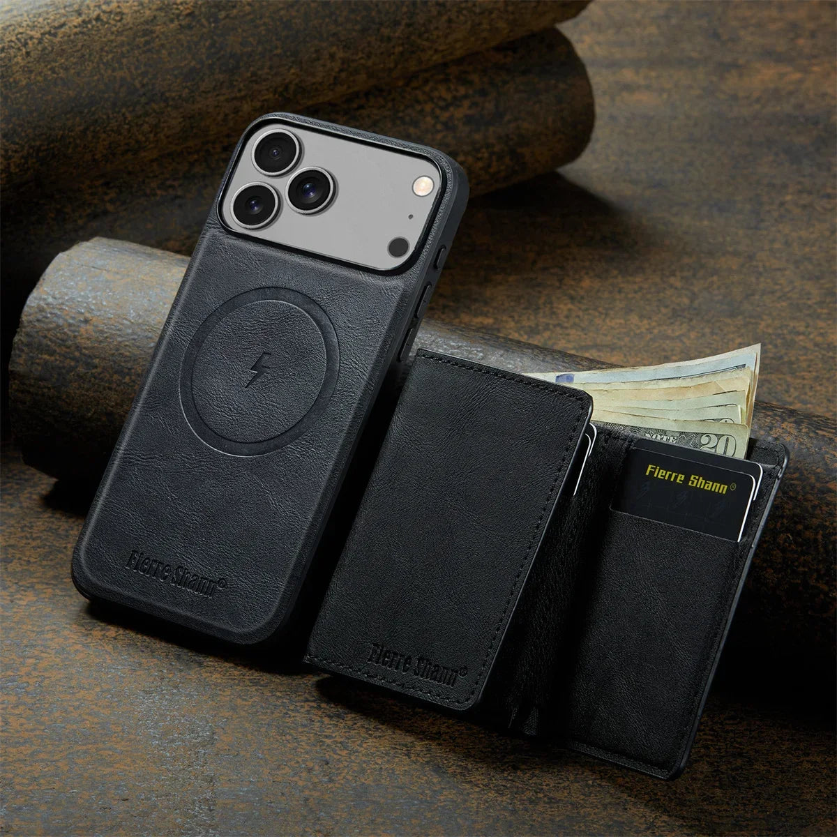 Wallet Cards Slot Leather Phone Case for IPhone 17 Air 17 Pro Max 15 16 Plus 14 13 12 11 Magnetic Magsafe Kickstand Back Cover