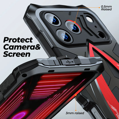 For iPhone 17 Pro Max Luphie Rugged Phone Case Armor Shockproof Metal Funda TPU Shell Bumper Cover Net 120g