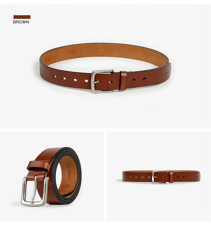 Belts Women Genuine Cow Leather Solid Color Silver Buckle Retro Style Ladies Accessories Waistband Handmade 91083