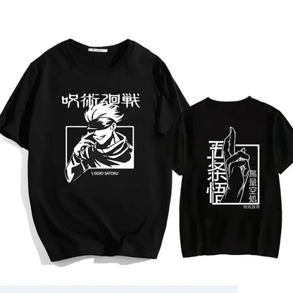 Jujutsu Kaisen Satoru Gojo Unisex Pure Cotton T-shirt 2026 Summer Anime Print Round Neck Casual Parent-child Short Sleeved Top