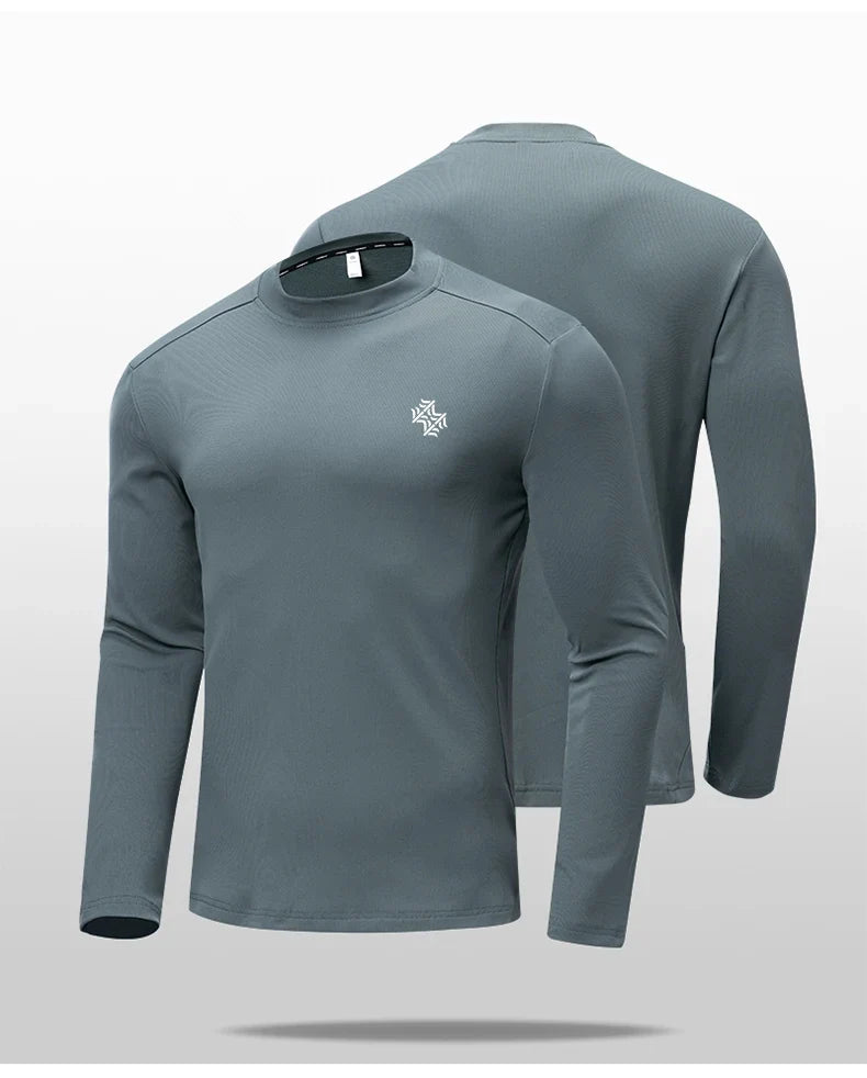 Autumn High Quality Men's Running Fitness Outdoor Sportswear Long Sleeve T-Shirt Business Casual Breathable Base Shirt Top