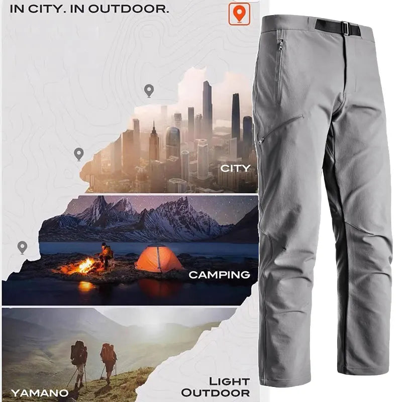 Male Hiking Pants Outdoor Waterproof Windproof Mountaineering Trousers Autumn With Belt Elasticity Fishing Cycling Cargo Pants