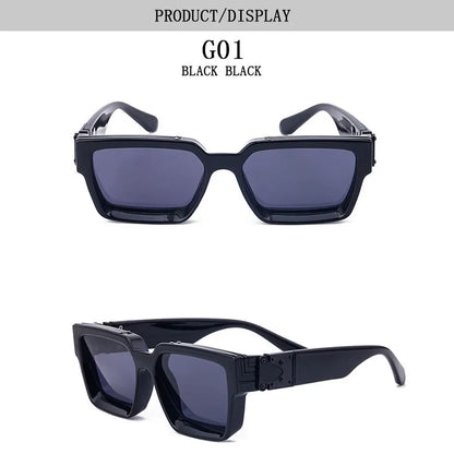 Retro Millionaire Sunglasses For Men Luxury New Square Sunglasses Women Trendy Vintage Luxe Fashion Glasses Gafas De Sol Hombre