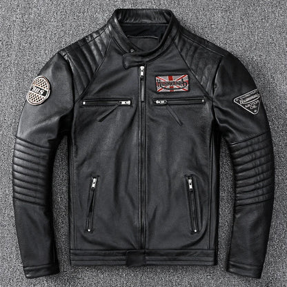 Mens Leather Jacket Autumn Men Clothing Handsome Motorcycle Jackets Two Colors Short Coats Kurtka Męska Skórzana Slim