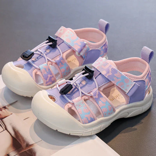 2026 New Kids Sport Sandals Children's Design Hollow-out Multicolor Sandals Soft Flat Strappy Sandals Girls Cute Beach Shoes