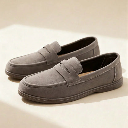 Business Commute Slip On Men's Loafers Preppy Breathable Suede Casual Shoes Outdoor Flats Non Slip Daily Walking Driving Shoes