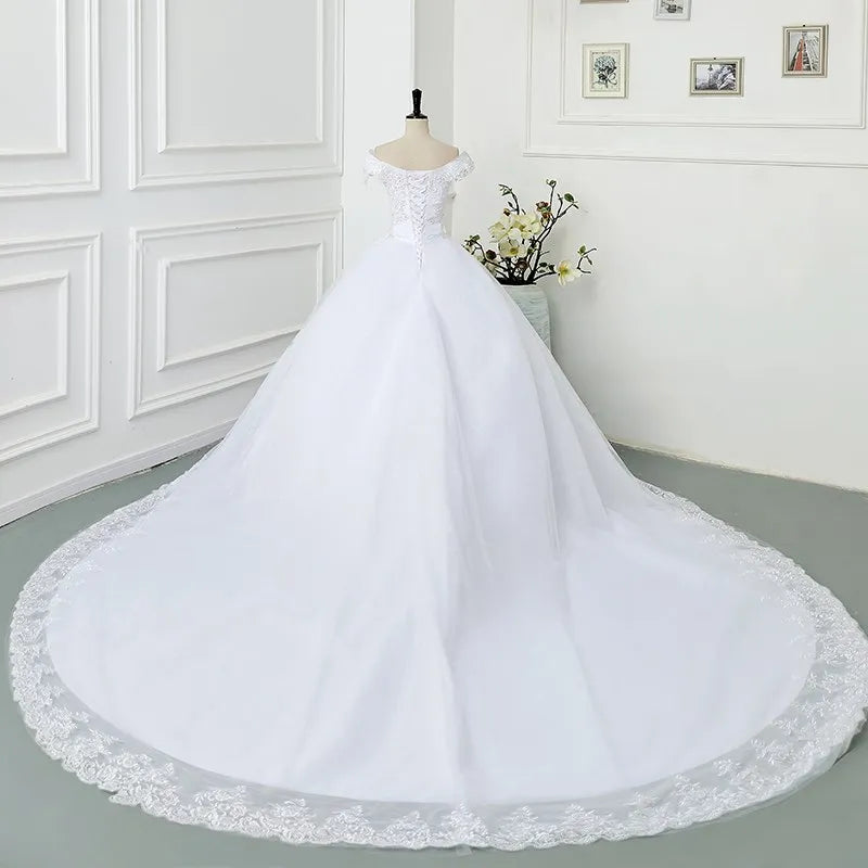 Off The Shoulder Princess Sweetheart Wedding Dress For Women Glitter Sleeveless 2025 Vintage Bride Bridal Customized