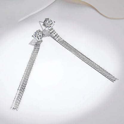 Moissanite Drop Earrings With Gra Certificates 1carat D Color Diamond Earring 925 Silver Long Tassel Dangle Earring For Women