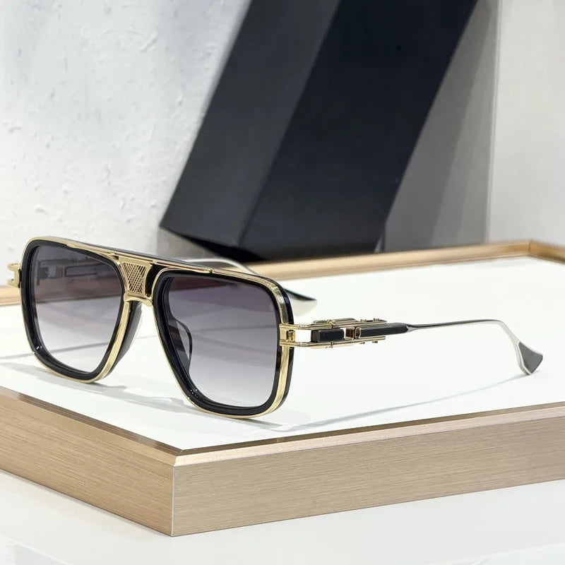 460 Square Alloy High Quality Sunglasses GRAND-DECADE TWO for Men Women Luxury Fashion Brand Design UV400 Eyeglasses with Case