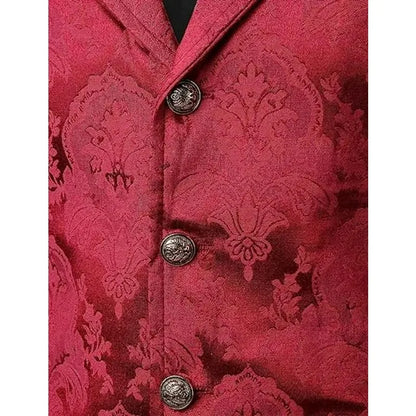 Men Suit Vests Steampunk Gothic Printed Turn Down Collar Waistcoat Male Slim Sleeveless Stage Party Casual Vests