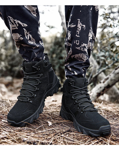 Men Boots Outdoor Combat Ankle Boot Tactical Boots for Man Anti-Slip Motocycle Boots Climbing Hiking Shoes Size 39-46