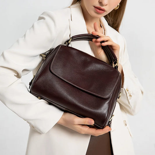 Female genuine cow leather bag for women bag Handbag New Crossbody luxury Shoulder bag high-capacity tote bag Vintage Bag
