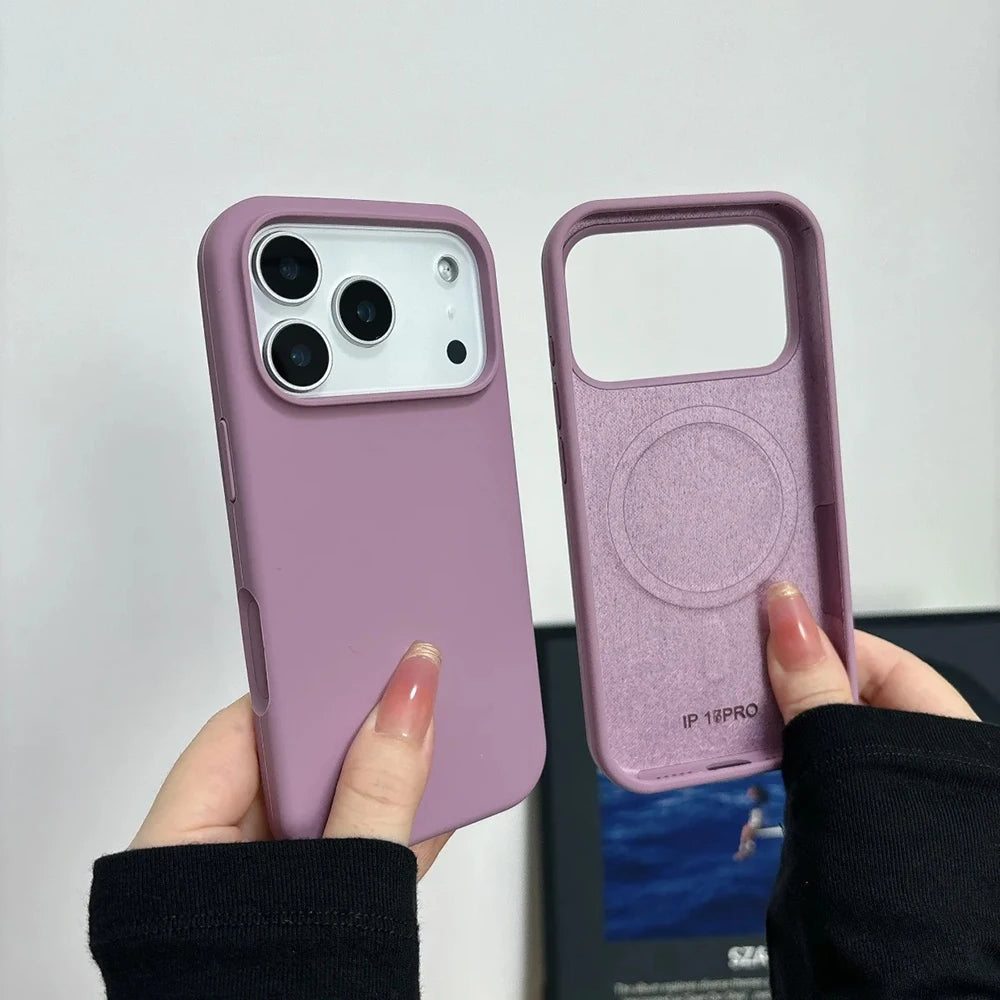 Original Liquid Silicone For Magsafe Phone Case for iPhone 17 16 15 14 13 Pro Max 17Pro Official Magnetic Soft Protective Cover