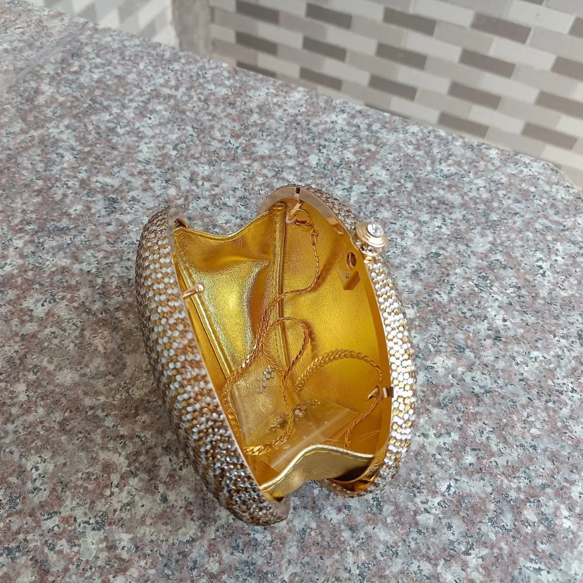 Elegant Bridal Wedding Party Evening Bag for Women Dinner Handbag Luxury Red Diamond Gorgeous Full Crystals Clutch Purses