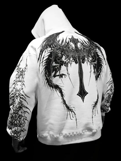 Fashionable men's autumn gym muscle training Gothic letter print soft and comfortable hooded sweatshirt outdoor street sports to