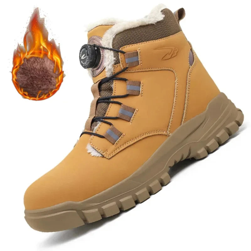 New 2024 Fashion Winter Warm Labor Boots For Men Waterproof Steel Toe Cap Safety Work Shoes Sneakers Male Footwear