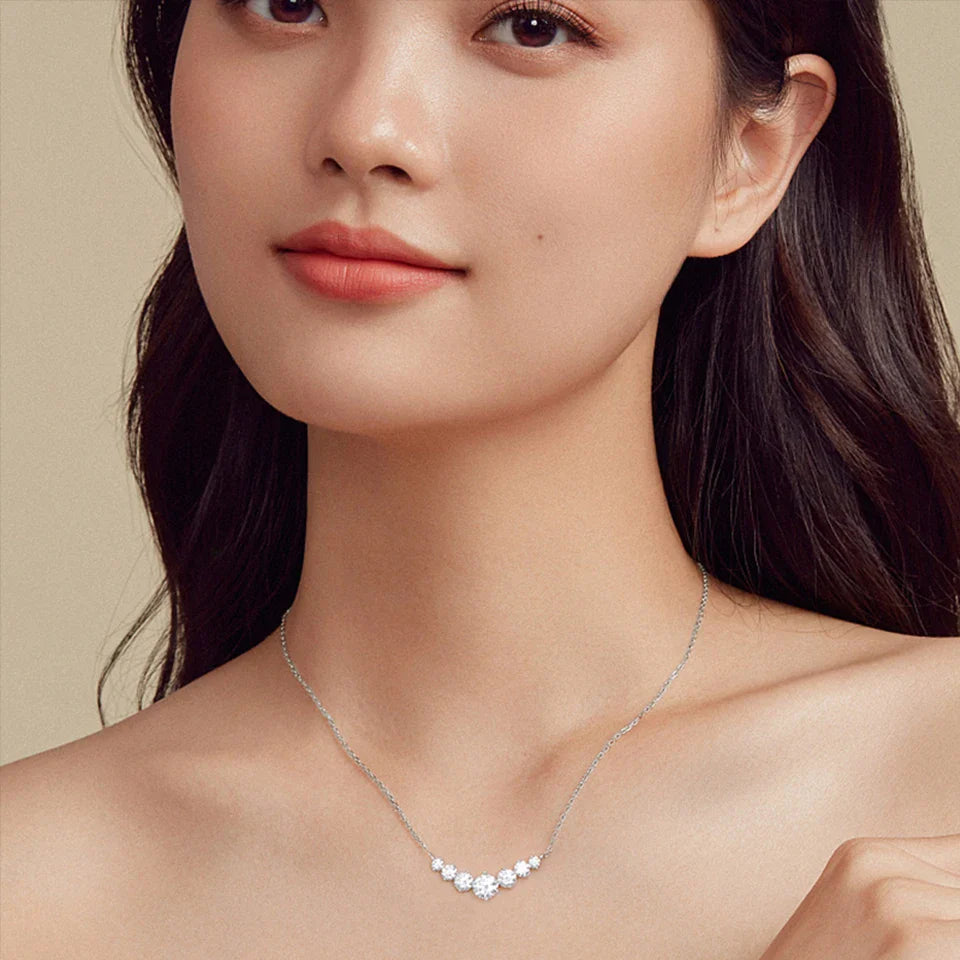 1.7/2.8CT Moissanite Pendant Necklace for Women 925 Sterling Silver Wedding Anniversary Fine Jewelry with Certificates