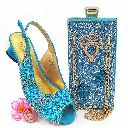 Summer Sandals for Party and Weddings Peep-Toe Bridal Shoes Women 2023 Comfortable Shoes and Bag Set for Lady