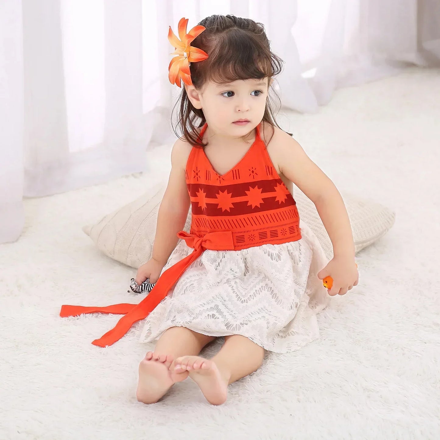 Girls Party Dresses Halloween Girls Little Moana Dress for Beach Summer Outfit Carnival Costumes Party Princess Vaiana Dress