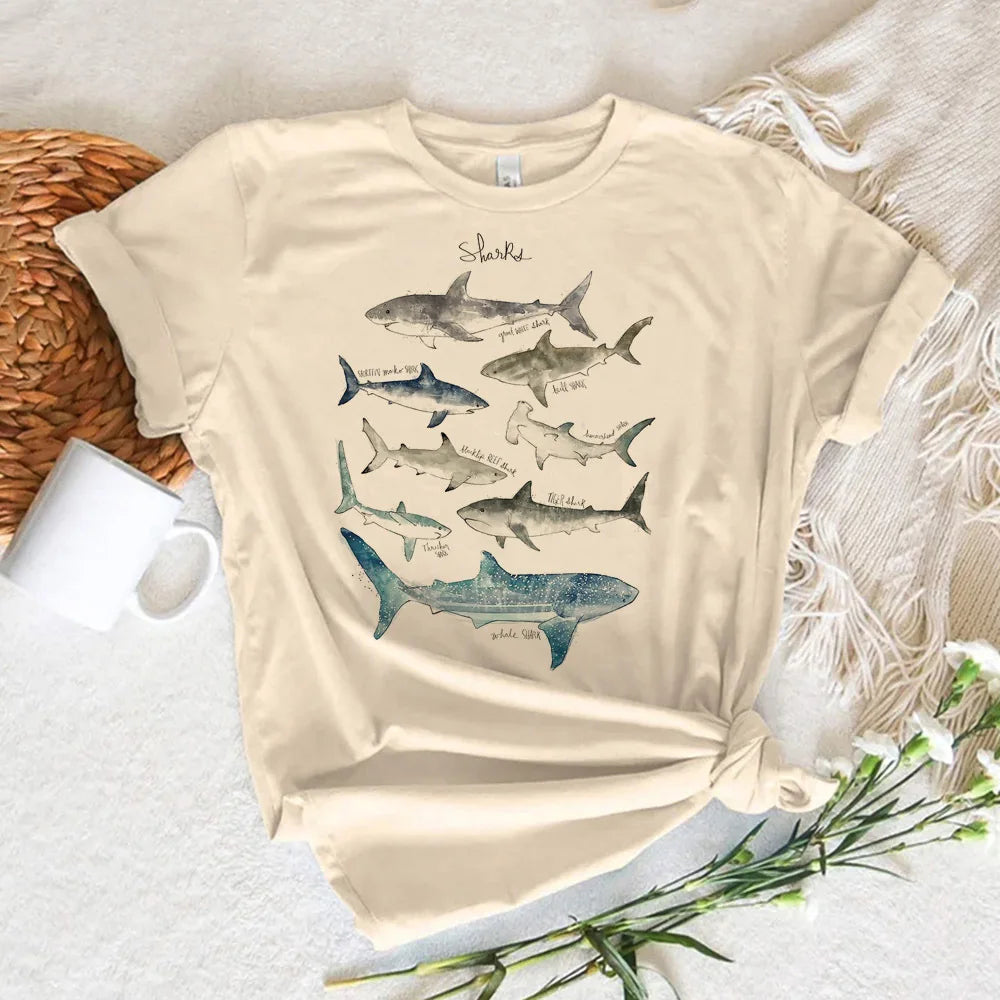 Whale tshirt women streetwear graphic Japanese t shirt female y2k graphic designer clothing