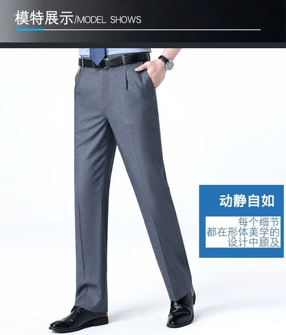 Brand New High-end Men's Wool Pants -Wool Blend Thin Fabric for Summer,Business Formal Dress Pants,Wool Blend Trousers
