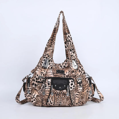 Women's Fashion Shoulder Bag PU Leather Handbag Large Capacity Satchel Vintage Female Shoulder Bag Phone Pouch