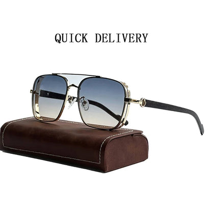 Luxe Sunglasses For Men Wooden Square Sunglasses Women Trendy Vintage Fashion Glasses Retro Trending Gafas De Sol Hombre Lunette