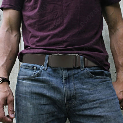 Metal Sand Surface Automatic Film Buckle, High-quality Cowhide Men's Premium Business Waist Belt/belt, Color Optional