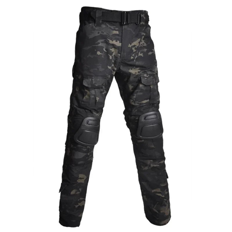 Men's Fashion Outdoor Hiking Overalls Pants Camouflage Tactical Pants Hunting Uniform Fighting Multi-Pocket Trousers