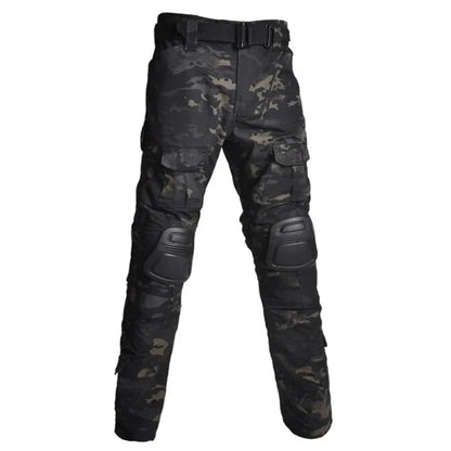 Men's Fashion Outdoor Hiking Overalls Pants Camouflage Tactical Pants Hunting Uniform Fighting Multi-Pocket Trousers
