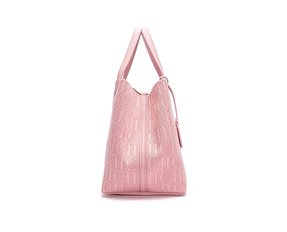High Quality Craft Large Capacity Handbag Ladies Shoulder Bag Fashion Classic New Pure Color Outer Pocket Ladies Handbag