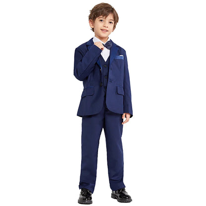 5Pcs/6Pcs Boys Suits Tuxedo Formal Blazer Page Boy Suit Slim fit for Wedding Party 2-14Years