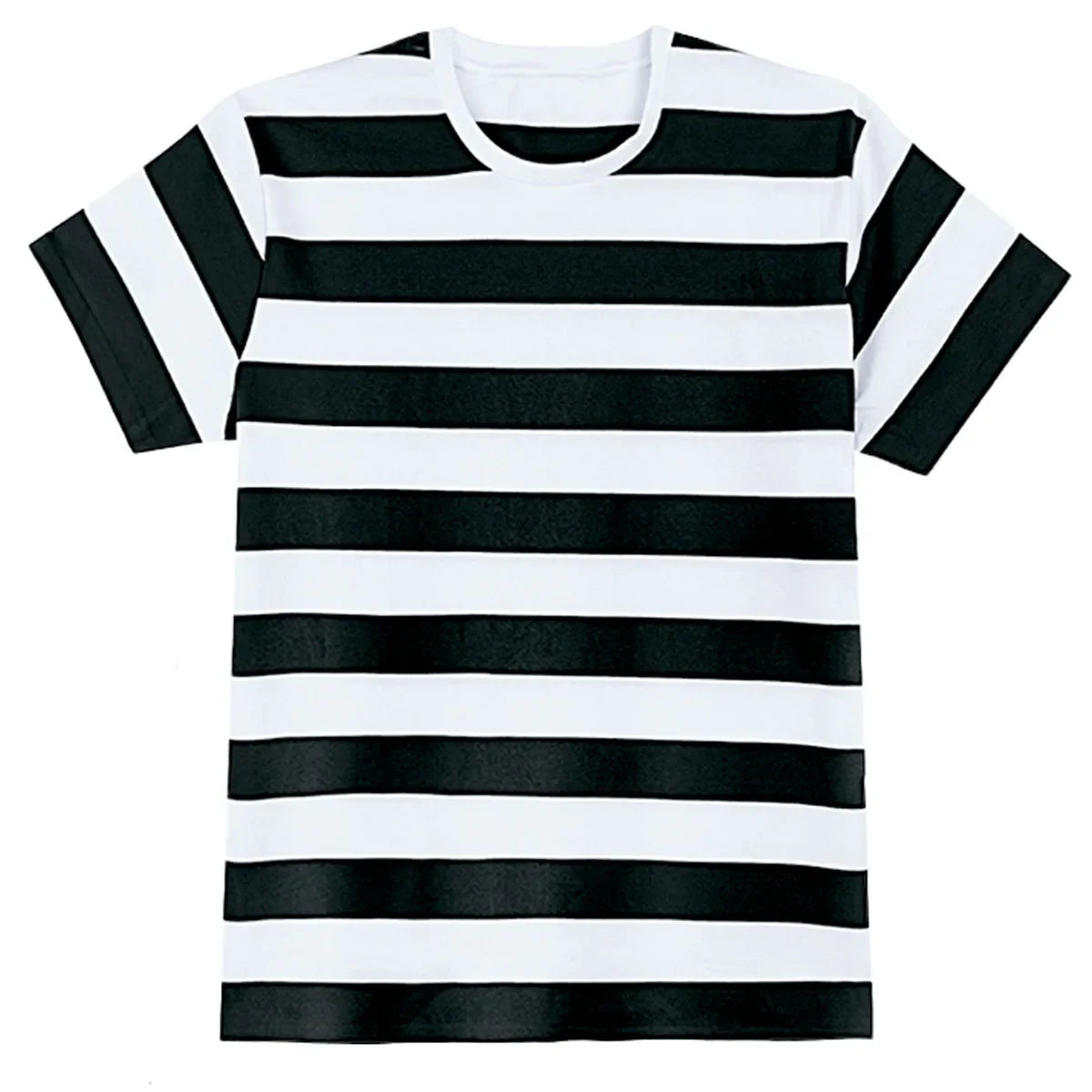 Black White Striped T-Shirt Men Basic Crewneck Short Sleeve Casual Daily Tops Halloween Costume Theme Party Tee Clothes
