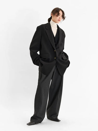 A Must-Have for Commuting~ 2026 Spring Women's Plus-Size Casual Blazer with Shoulder Pads, Oversized Loose Fit with a High-End Feel