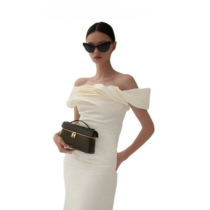 Premium genuine leather handbag,Minimalist style Women's Shoulder Bag with zipper.Fashion Lightweight Crossbody bag.