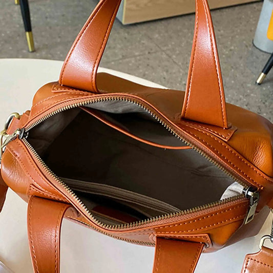 MS Genuine Leather Woman Bags Luxury Retro Shoulder Handbag Vintage Lady Messenger Casual Tote Crossbody Purses Black 2023 New