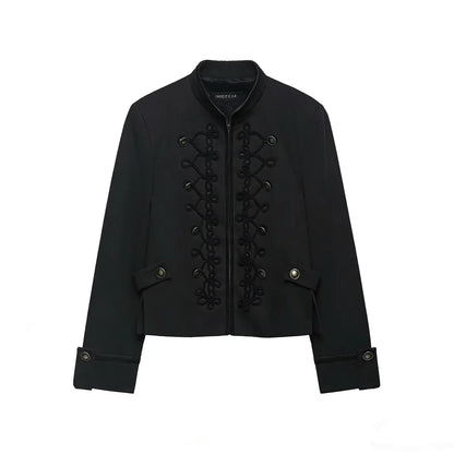Women's Blazer Jackets Armygreen Coat 2026 zartins Outwear Patchwork Long Sleeve Tops Elegant Fashion Woman Jackets Coat Tops
