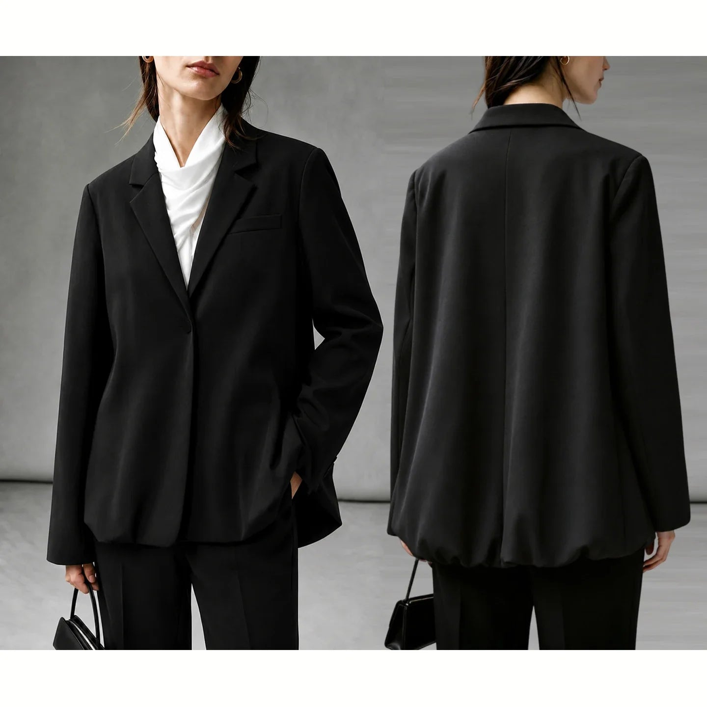 Women Blazer 2026 Autumn New Sharp Commuter Jackets Notched Lapel Metal Buttons Minimalism Women Outerwear Coats 12643012