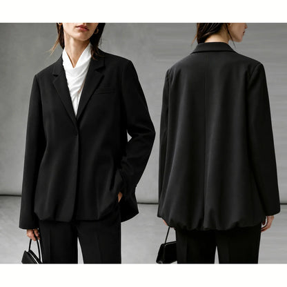 Women Blazer 2026 Autumn New Sharp Commuter Jackets Notched Lapel Metal Buttons Minimalism Women Outerwear Coats 12643012
