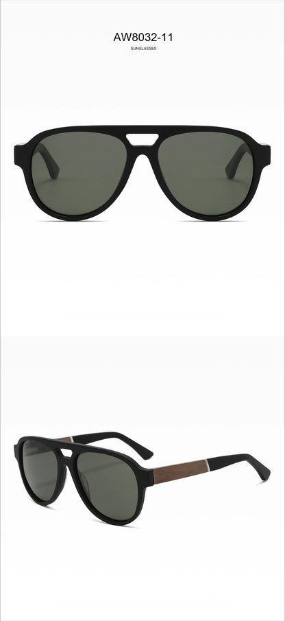 2026 Fashion Top Quality Double Beam Sunglasses Pilot Men Designer Brand Sun Glasses Acetate Women Outdoor UV400 Anti UV Goggles