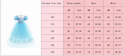 2026 Summer Frozen Costume Princess Dress for Girls White Sequined Carnival Dress Kids Cosplay Snow Queen Elsa Dress For Girls