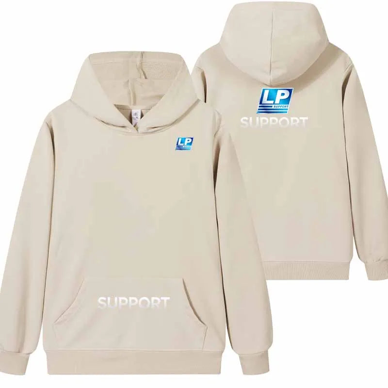 logo2026 Men's Long-Sleeved Hooded Sweatshirt with Personalized Print - Street Style Hoodie for Casual Sportswear