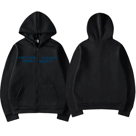 Hit Me Hard and Soft 2025 Tour Zipper Hoodies Men Women Harajuku Pullovers Fashion Hip Hop Zip Up Sweatshirts Jackets Fans Gift