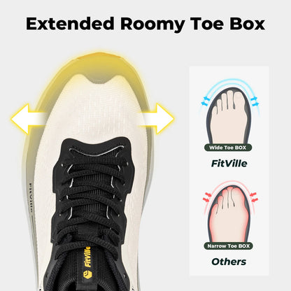 Men's Wide Toe Box Shoes Cushioned Well Sneakers Non Slip Lightweight Breathable Running Shoes for Swollen Feet